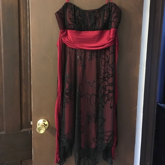 jcpenney red and black dress